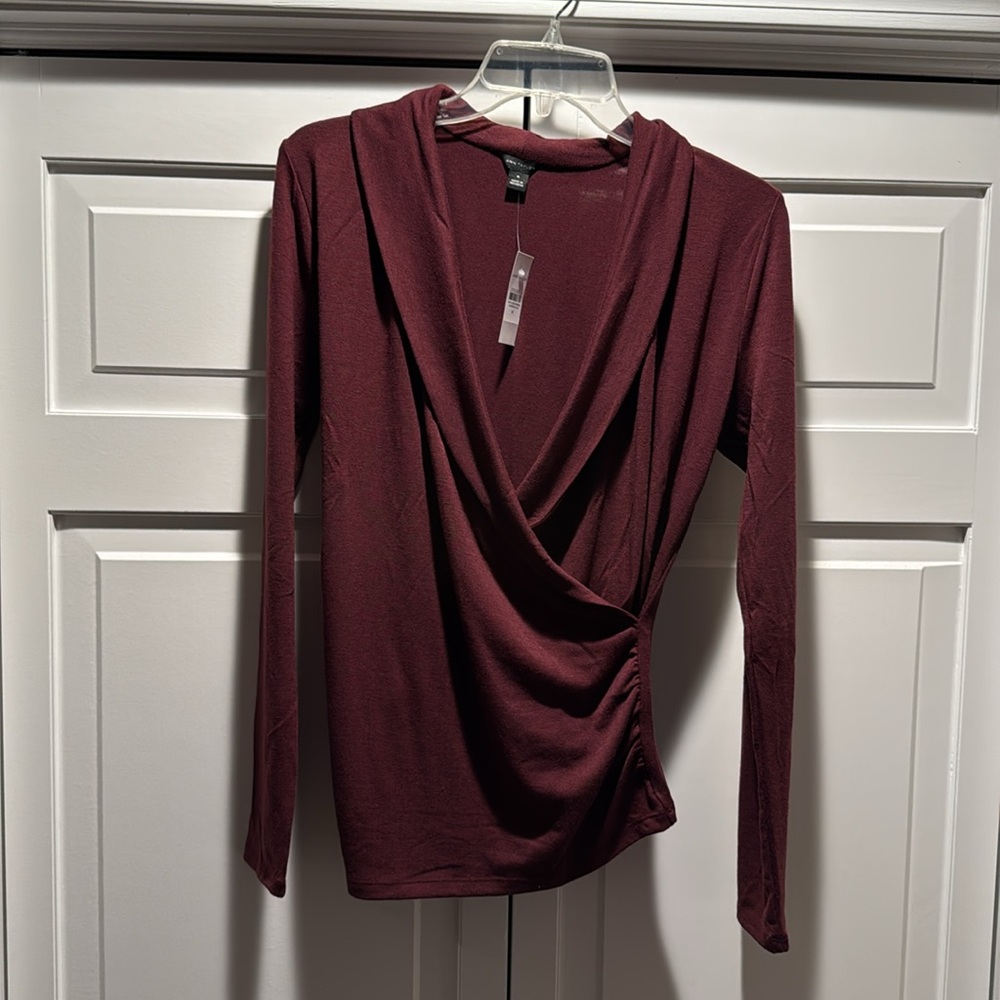 Ann Taylor Shawl Collar Wrap Top